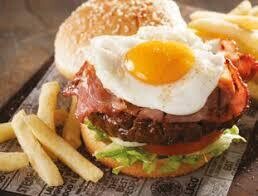 Pie works Brisket &amp; Egg Burger With A Side of chips