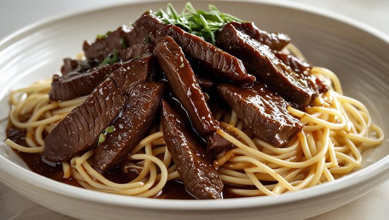 Beef Teriyaki with spagetti