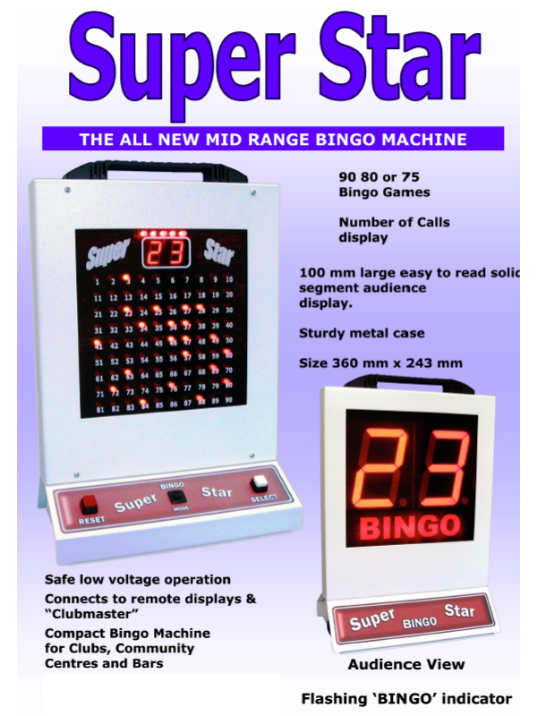 &#39;Super Star&#39; Bingo Machine