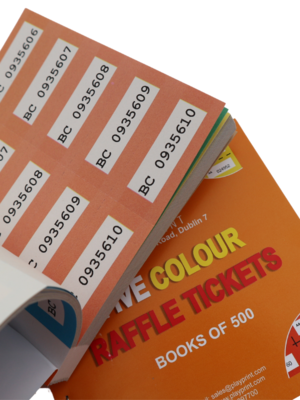 Raffle Tickets - Five Colour (Qty: 80 books per box)