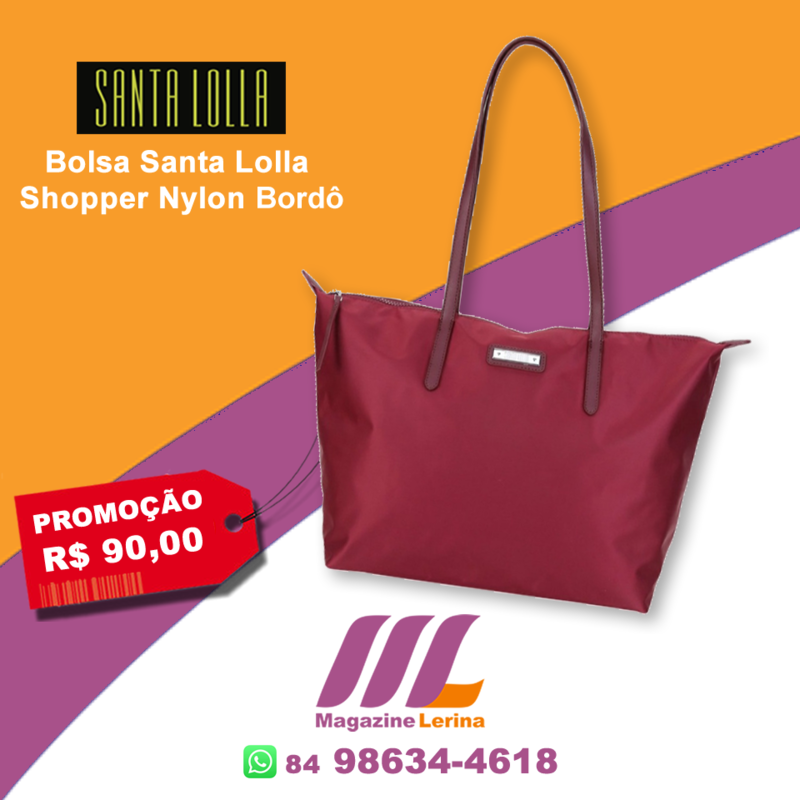 Bolsa Santa Lolla Shopper Nylon Bordô
