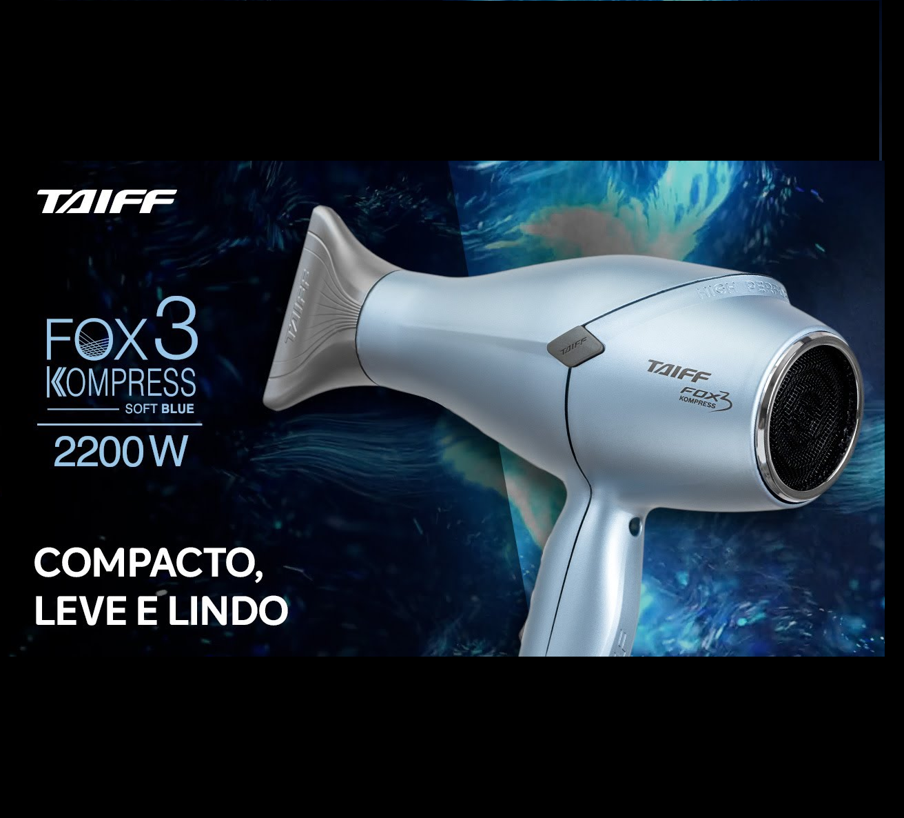 Secadora de Cabello TAIFF Fox3 Kompress Soft Blue 2200W Profesional