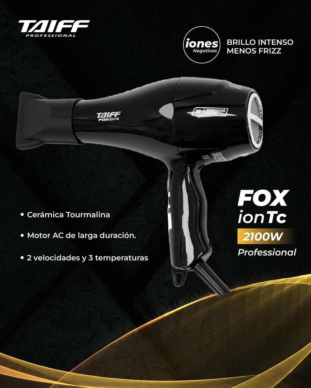Secadora de Cabello TAIFF Fox Ion TC 2100W Black Secadora de Cabello TAIFF Fox Ion TC 2100W Black