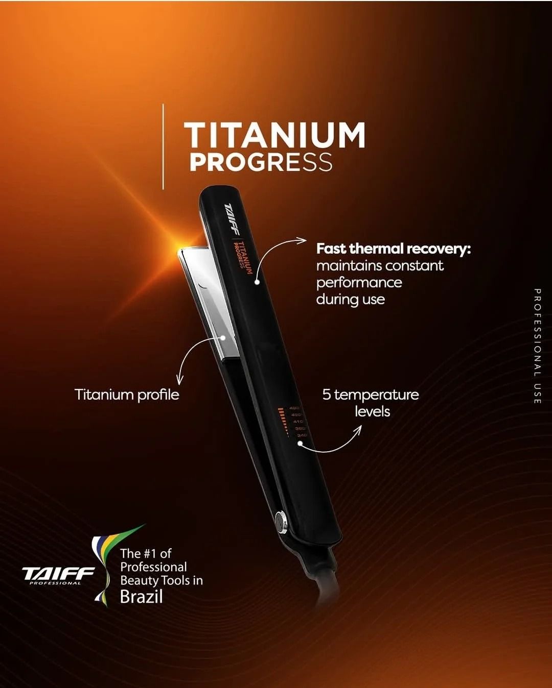 Plancha para Cabello TAIFF modelo TITANIUM PROGRESS
