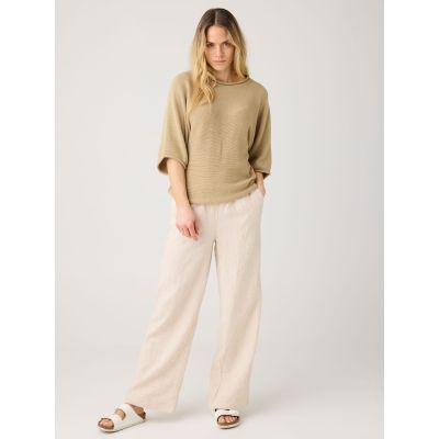 KnowledgeCottonAppearel POSEY wide mid-rise linen pants Damen