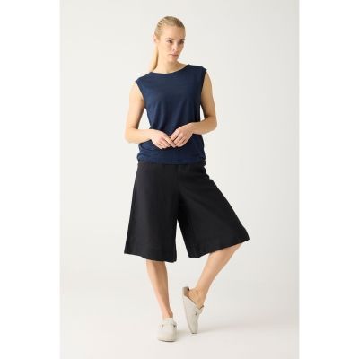 KnowledgeCottonApparel EVE culotte high-rise wide linen shorts Damen