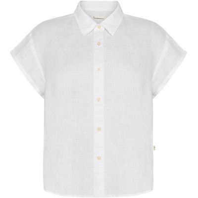 KnowledgeCottonApparel ASTER fold up short sleeve linen shirt Damen