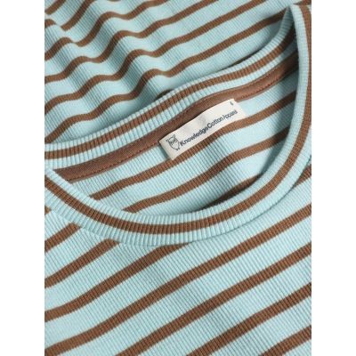 KnowledgeCottonApparel Striped rib T-Shirt Damen