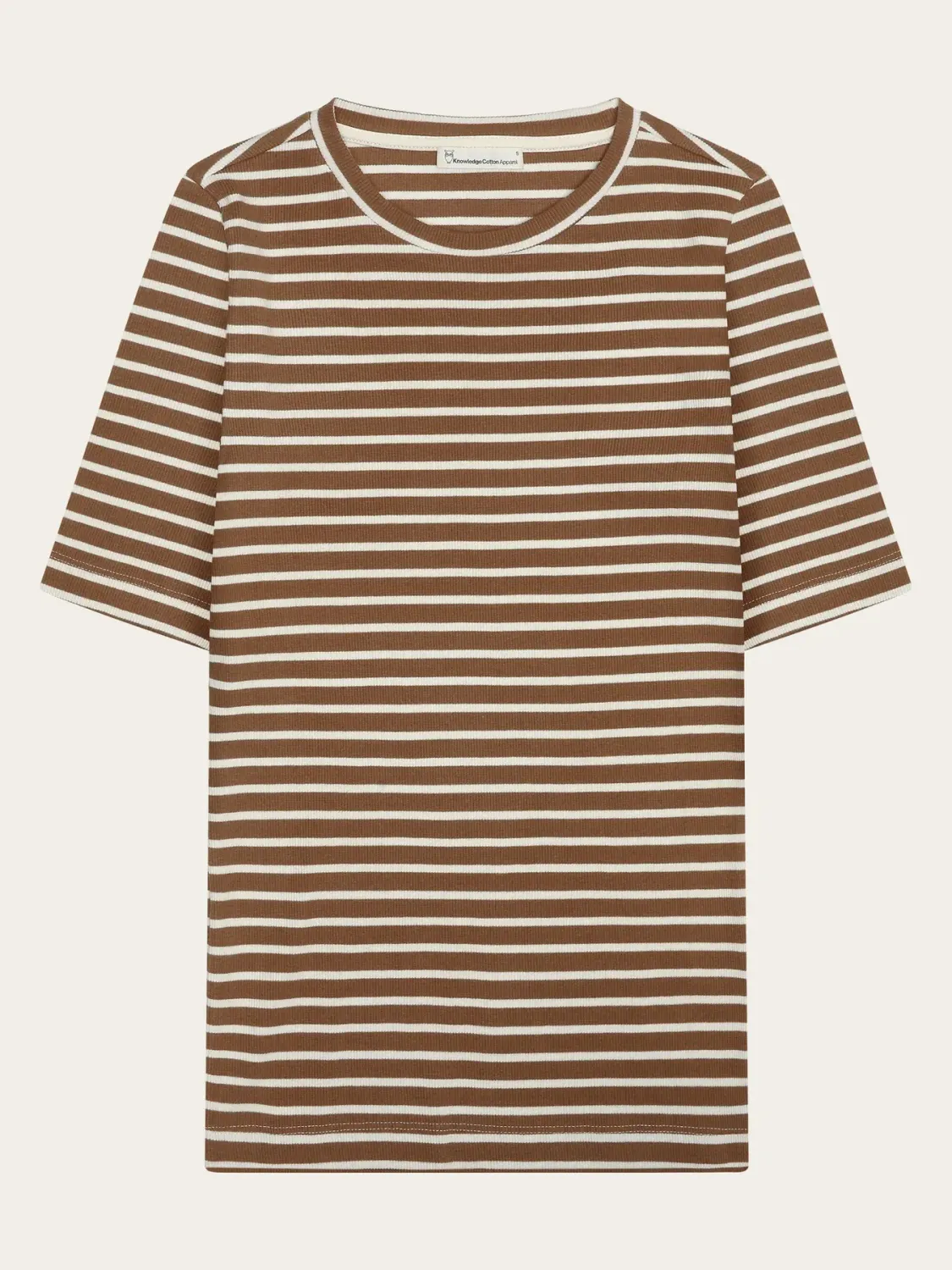 KnowledgeCottonApparel Striped rib T-Shirt Damen