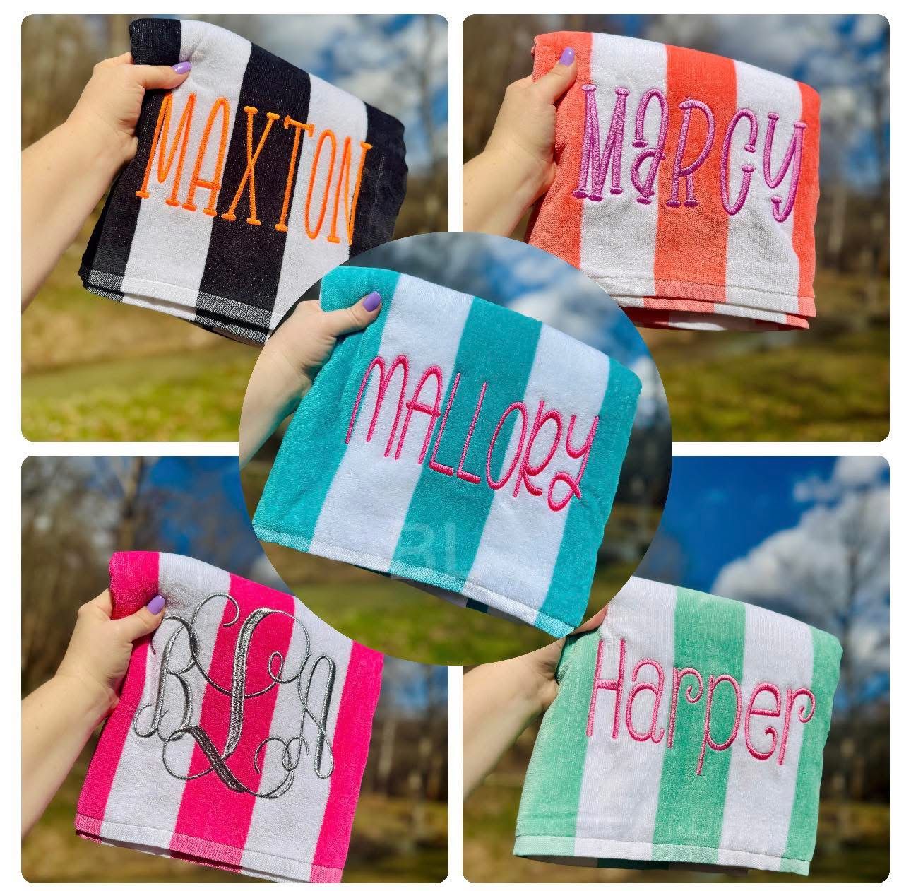 Embroidered beach towel