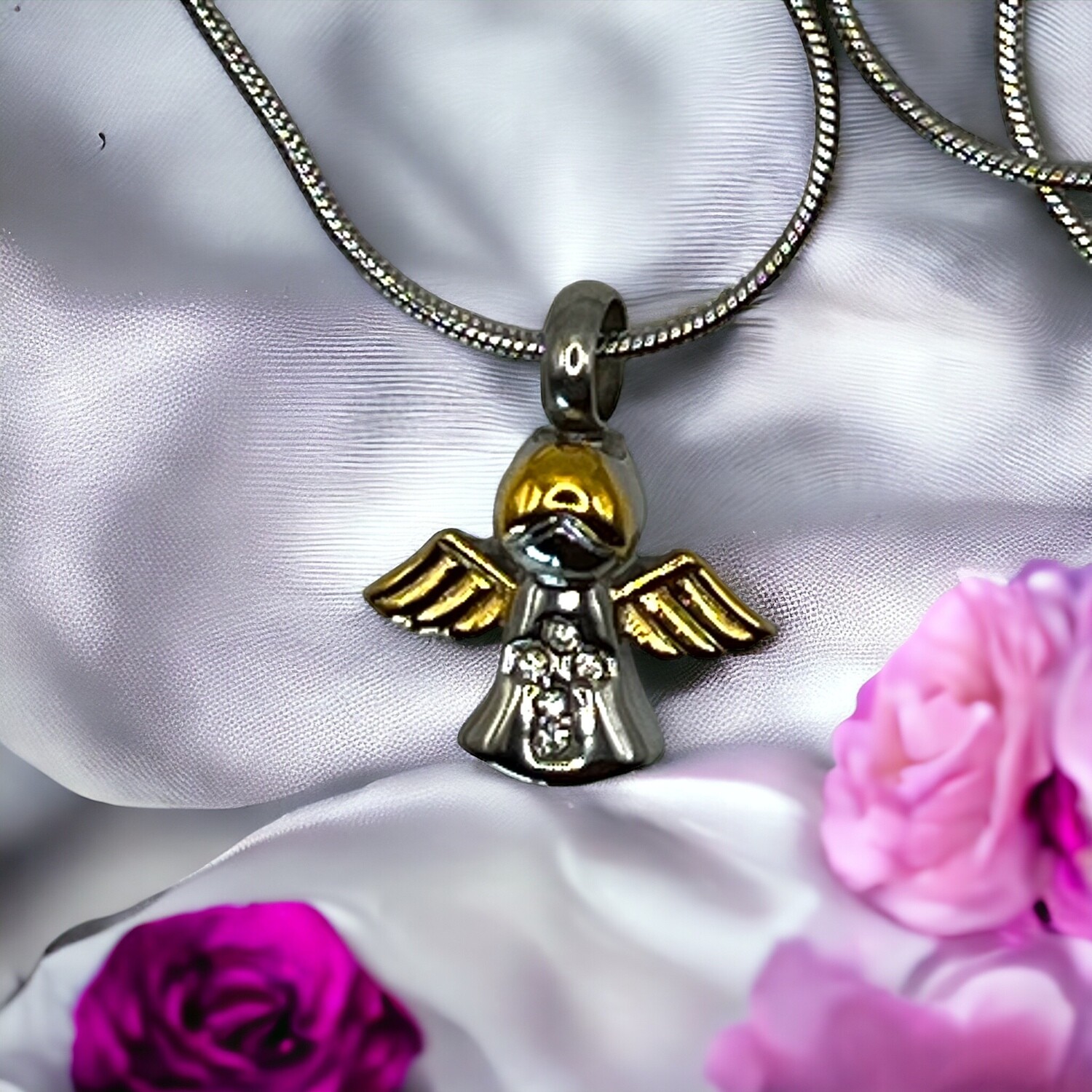 Keepsake Urn Angle Pendant and Chain 22”