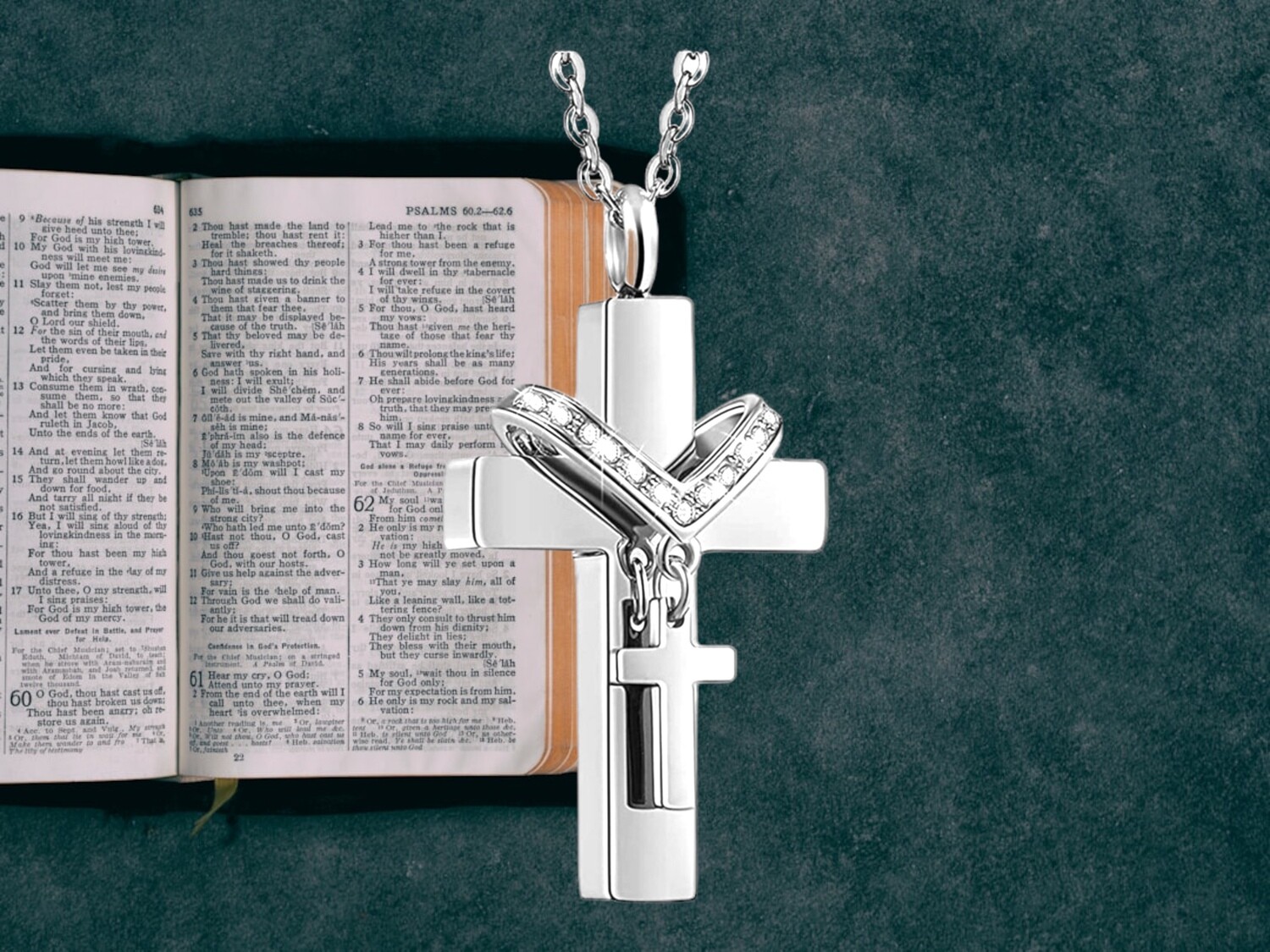 Cross of Cross Silver Titanium Memorial Pendant