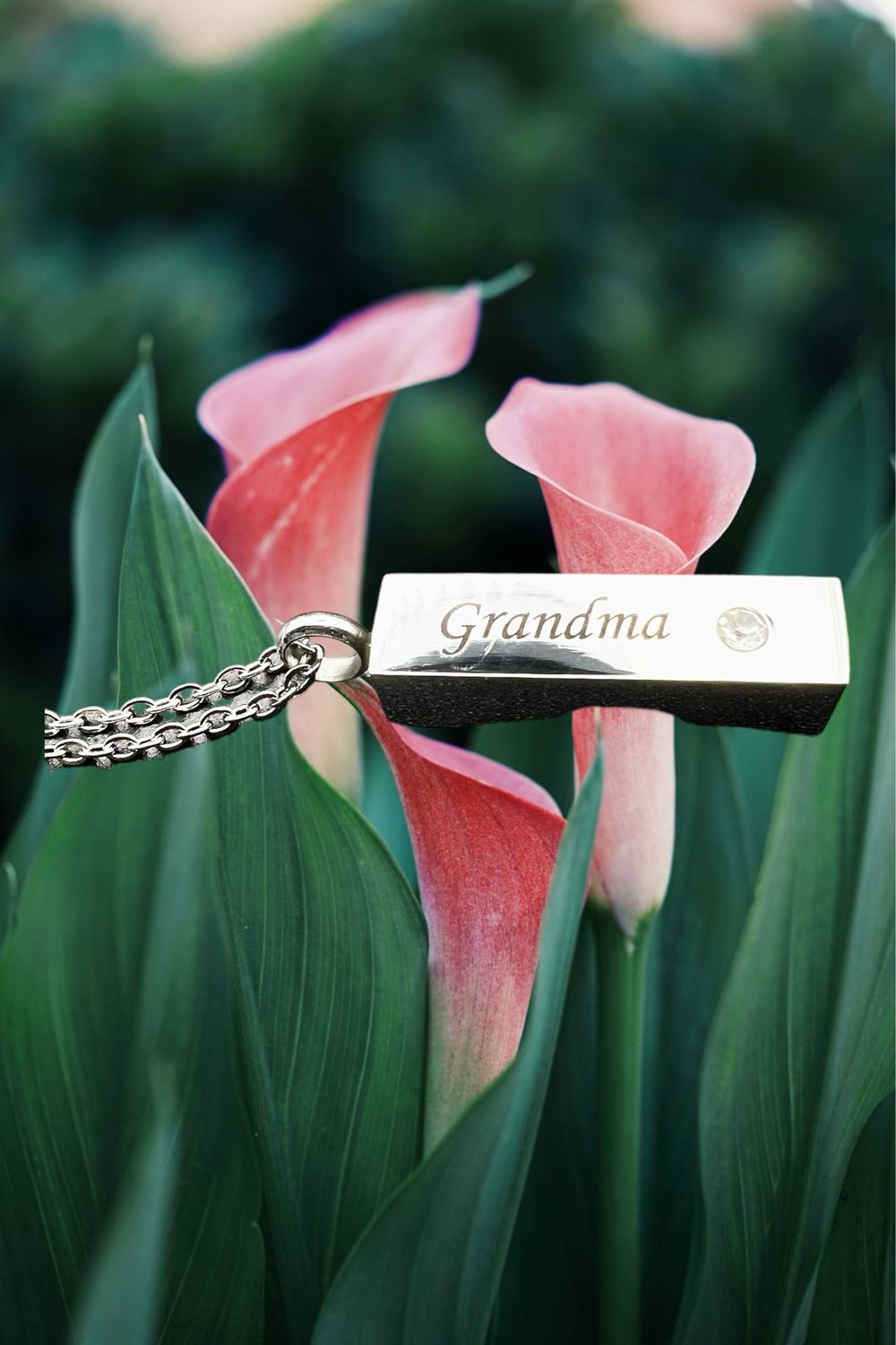 Grandma Stainless Steel Urn Pendant/Crystal