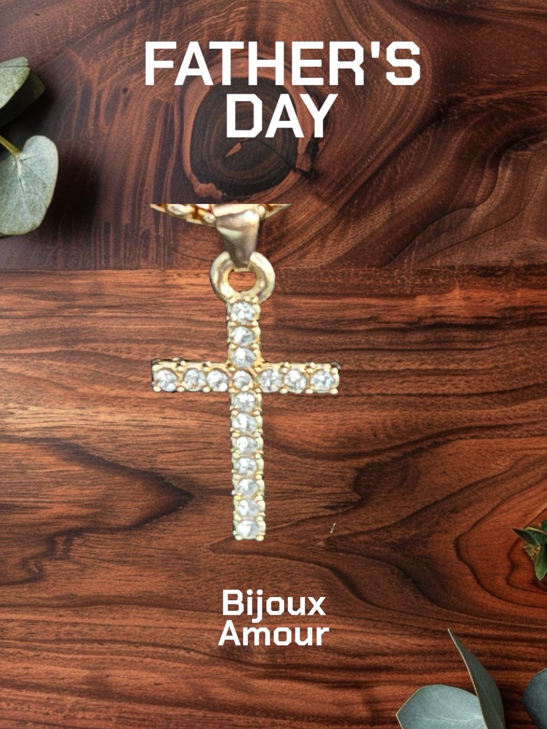 Necklace Cross with Clear Stones