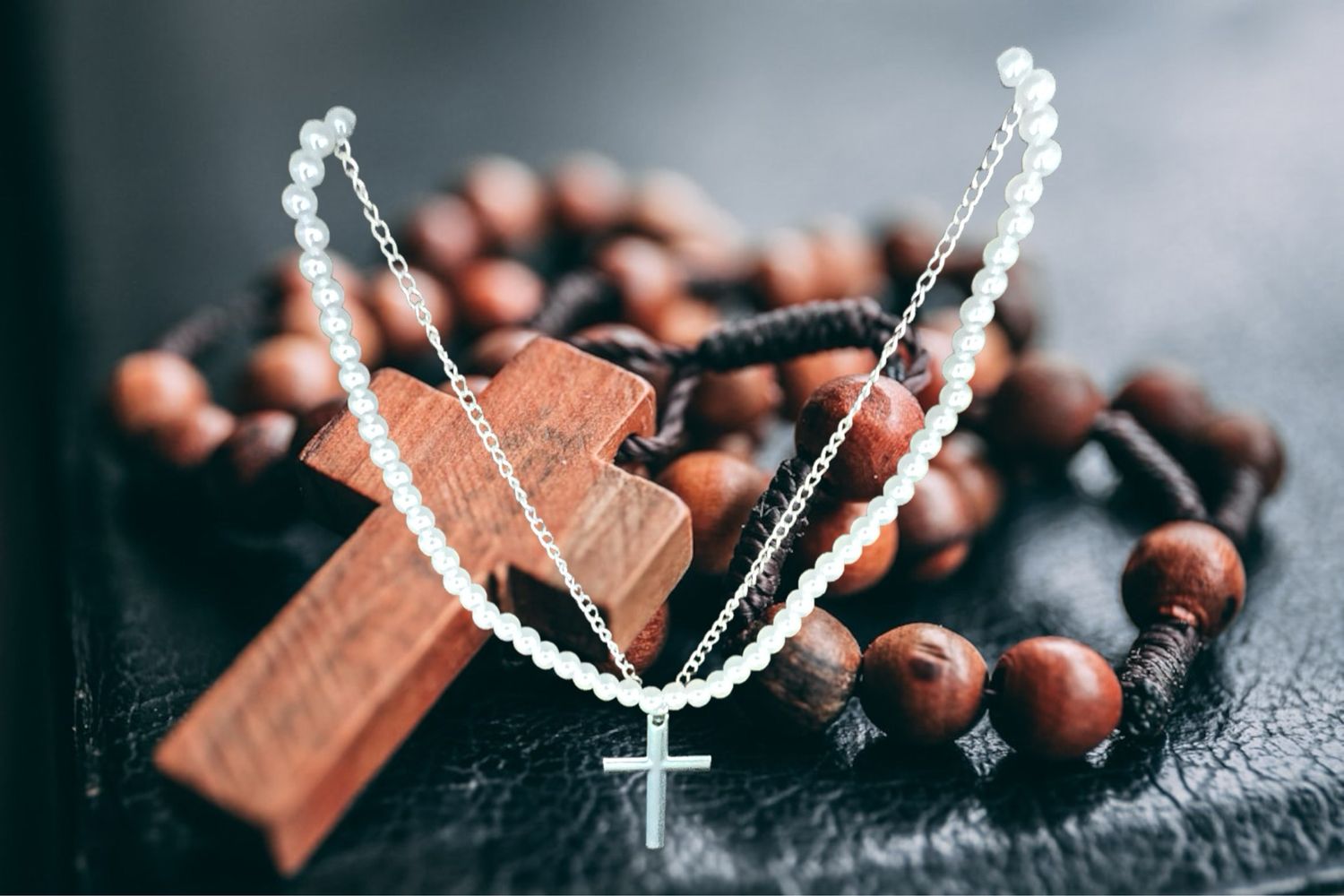 Necklace Pearl &amp; Stainless Steel