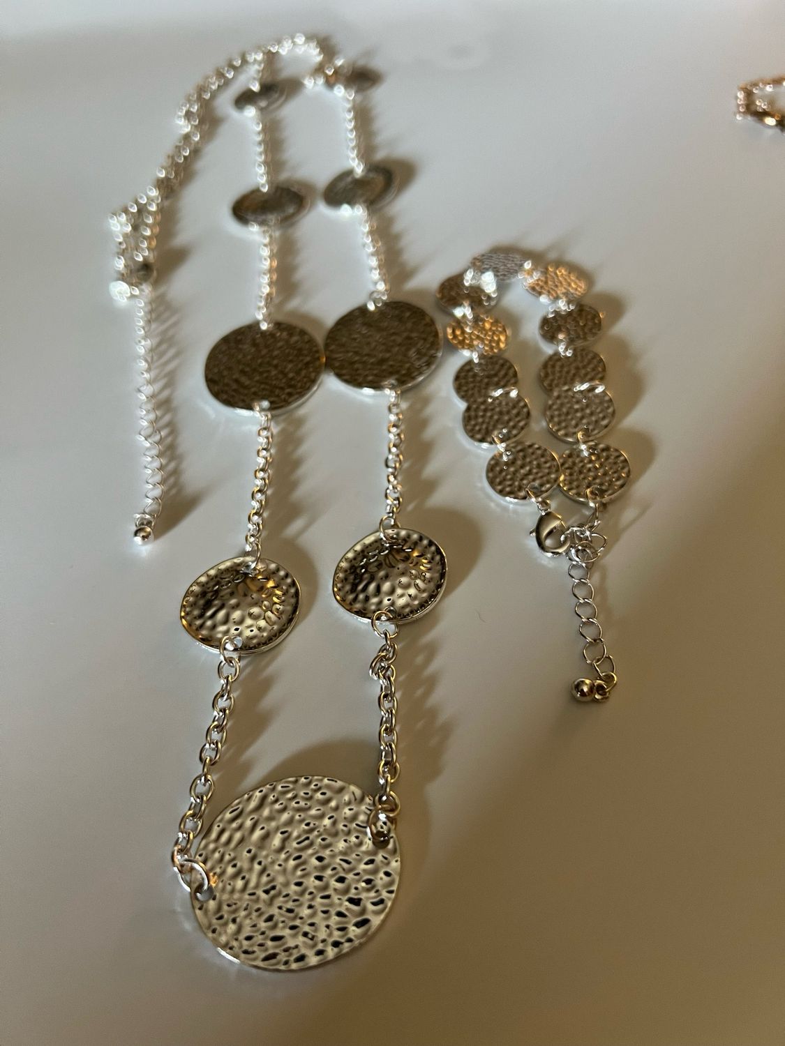 Necklace Hammered Coin Necklace &amp; Bracelet
