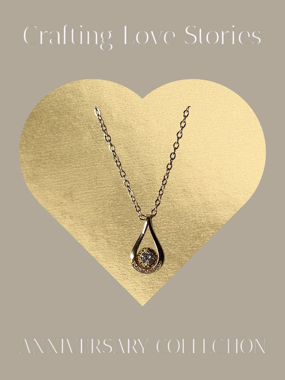 Necklace Elegant 18K Plated Round Cut Zircon Waterdrop