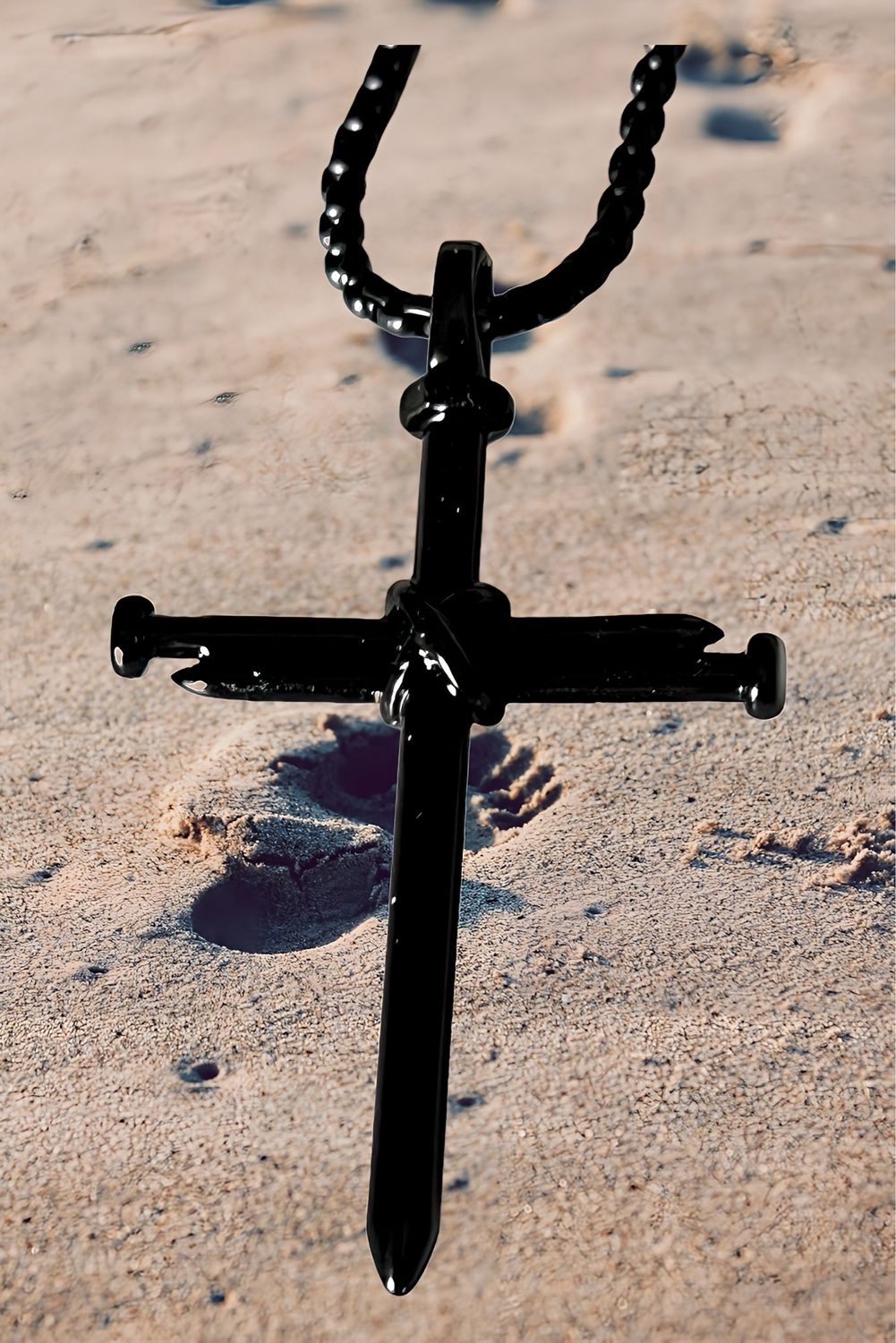 Necklace Nails Of CHRIST Cross Black