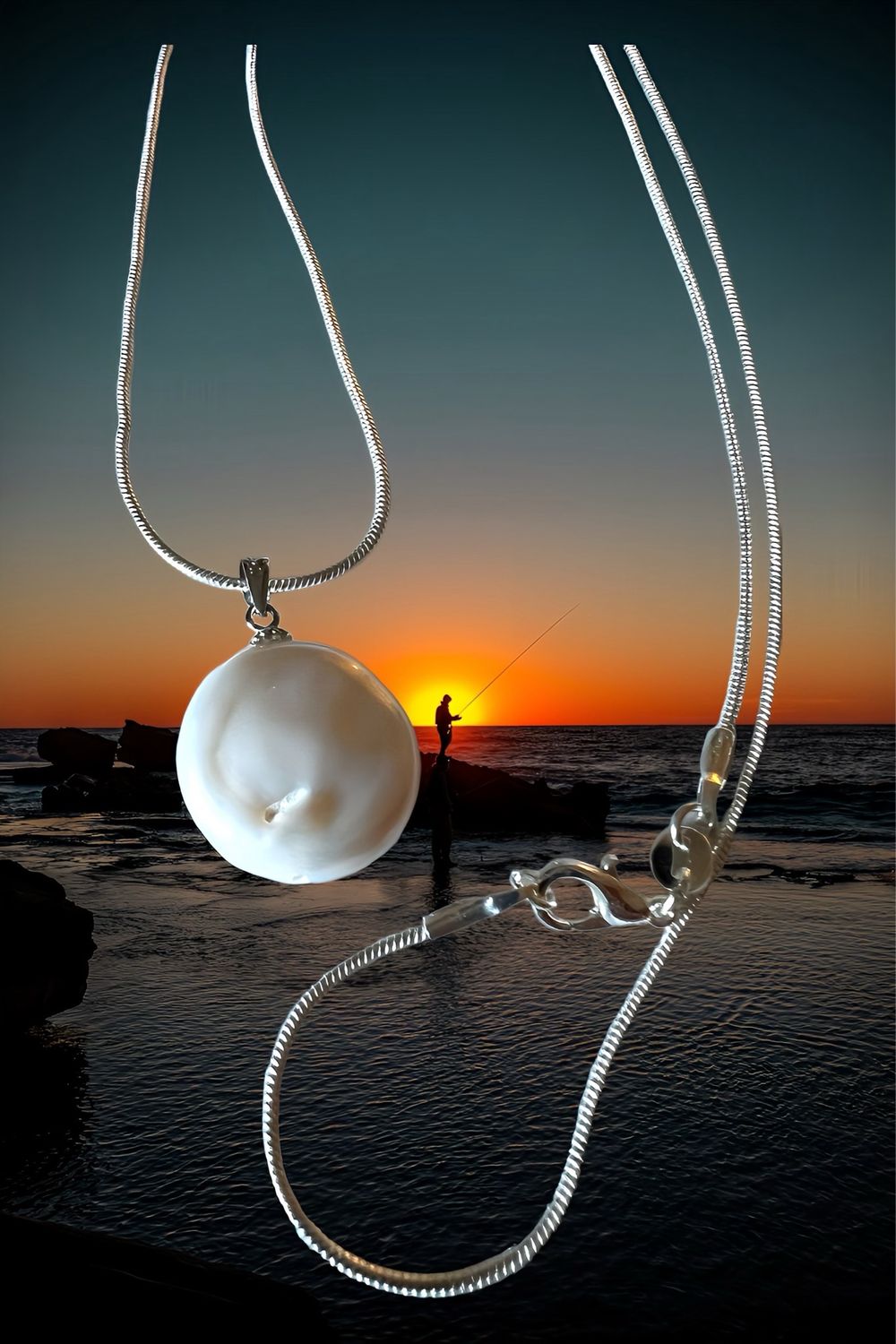 Necklace White Freshwater Cultured Baroque Pearl