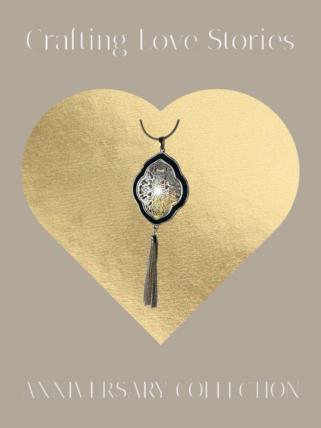 Gold Tone Necklace With Ornate Medallion And Tassels