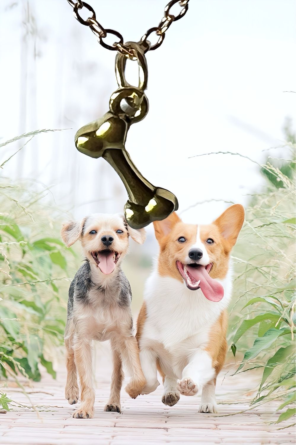 Necklace And Dog Bone Pendant On Chain