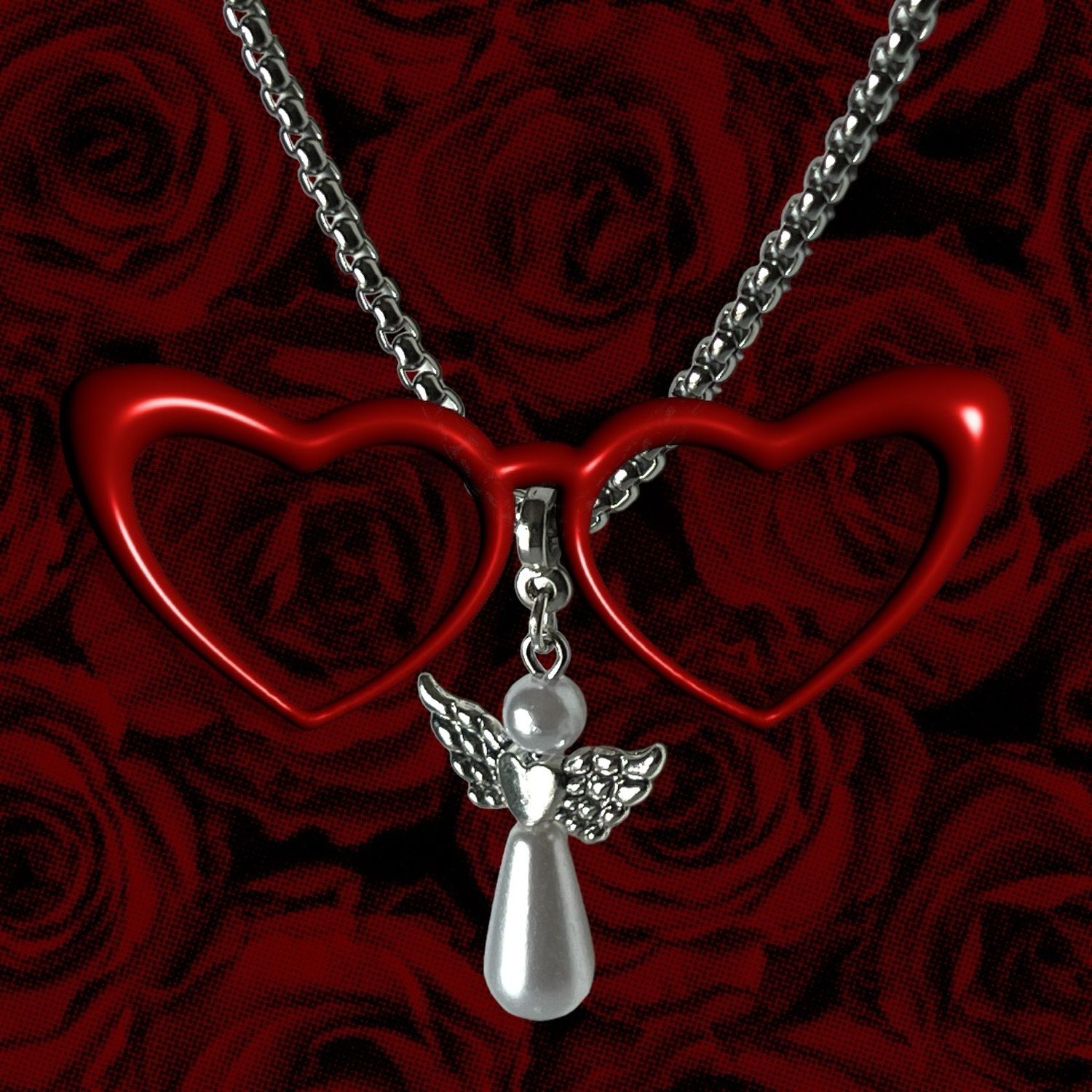 Stainless Steel Necklace With Sweet Angel Pendant