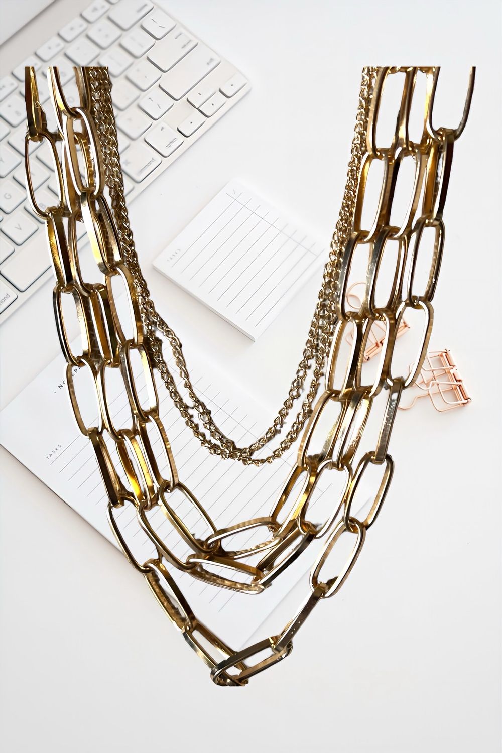 5 Layered Paper Clip Necklace