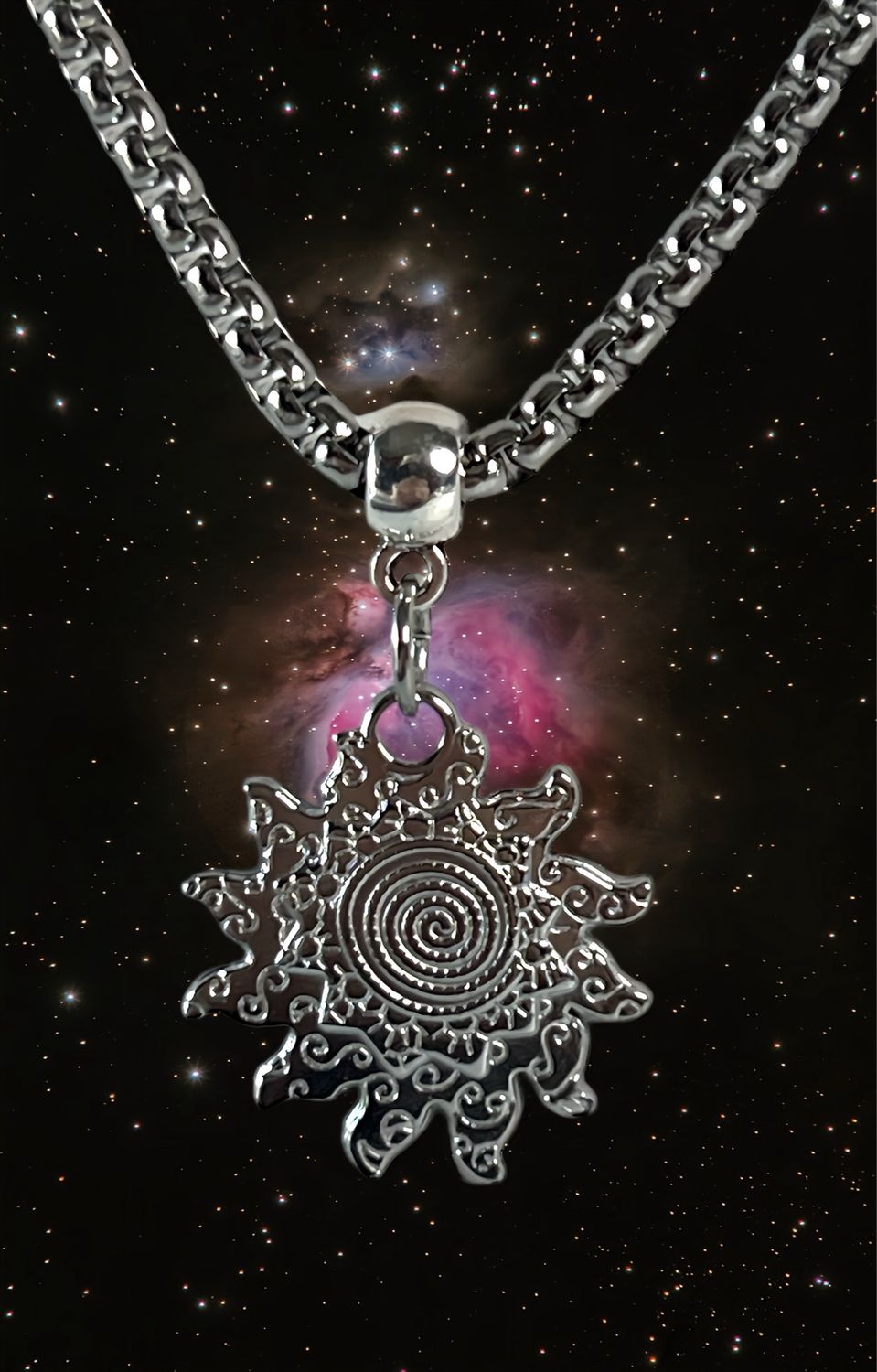 Boho Sun Burst Stainless Steel Necklace Jewelry, And Pendant