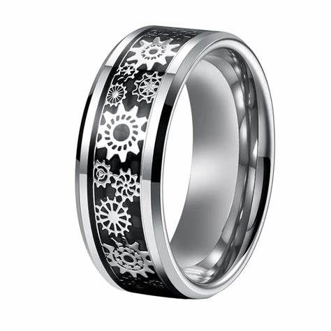 STEAMPUNK RING BLACK &amp; SILVER