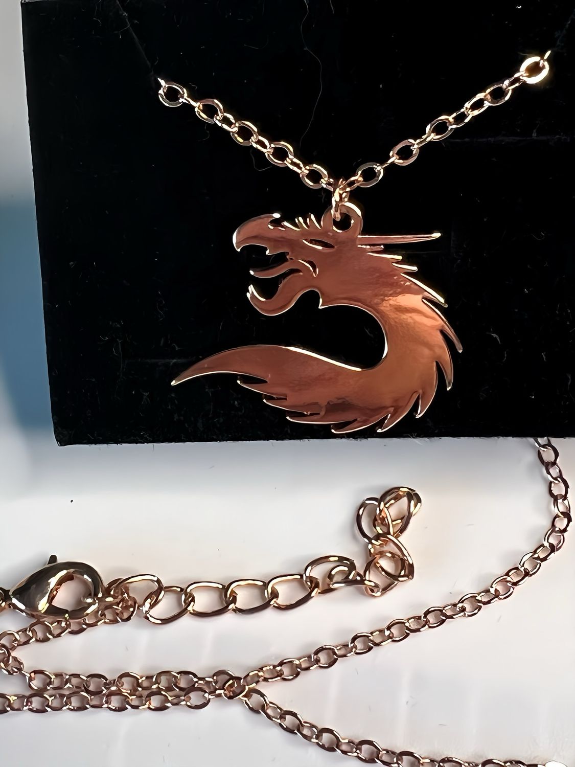 Stainless steel Dragon Pendant Necklaces For Women Men Vintage Rose Gold Choker