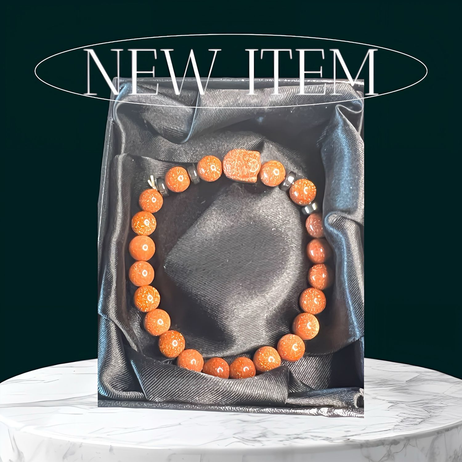 Gold stone beaded bracelet with Buda Bead