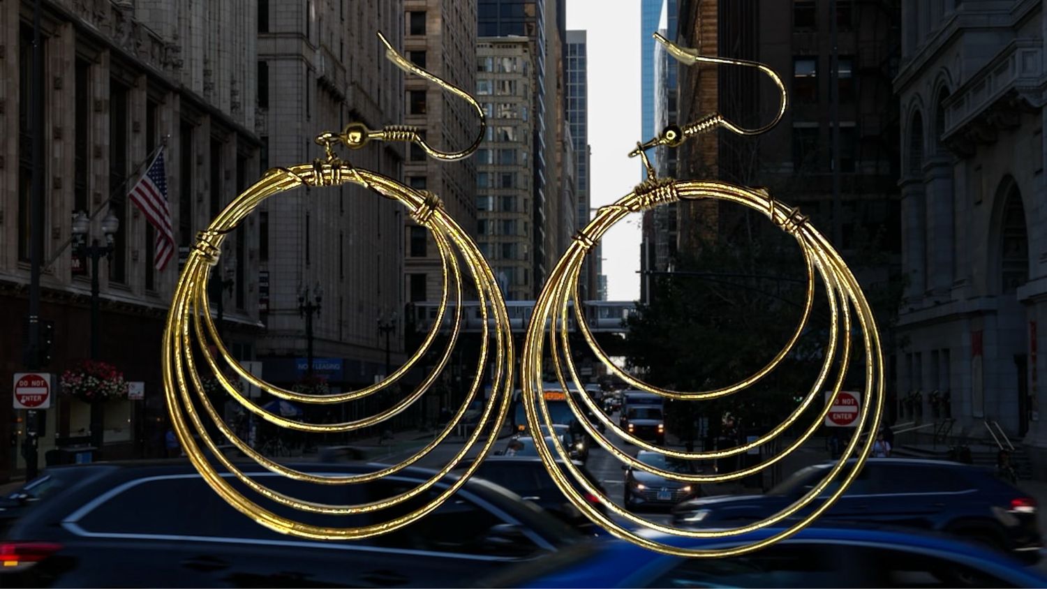 Multi Hoop 14K Plated Pierced Earrings