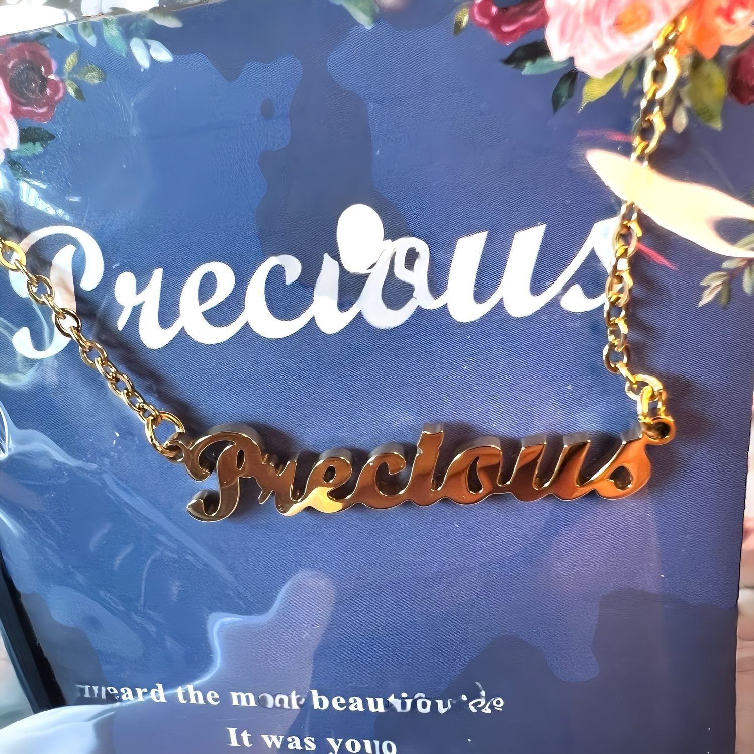 Precious name necklace 14k Gold Plated Custom Necklace