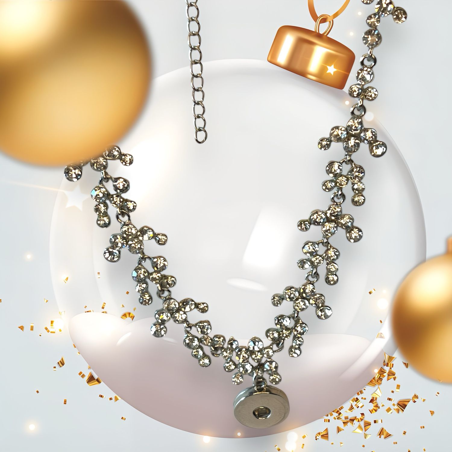 Classic Rhinestone Snap Necklace