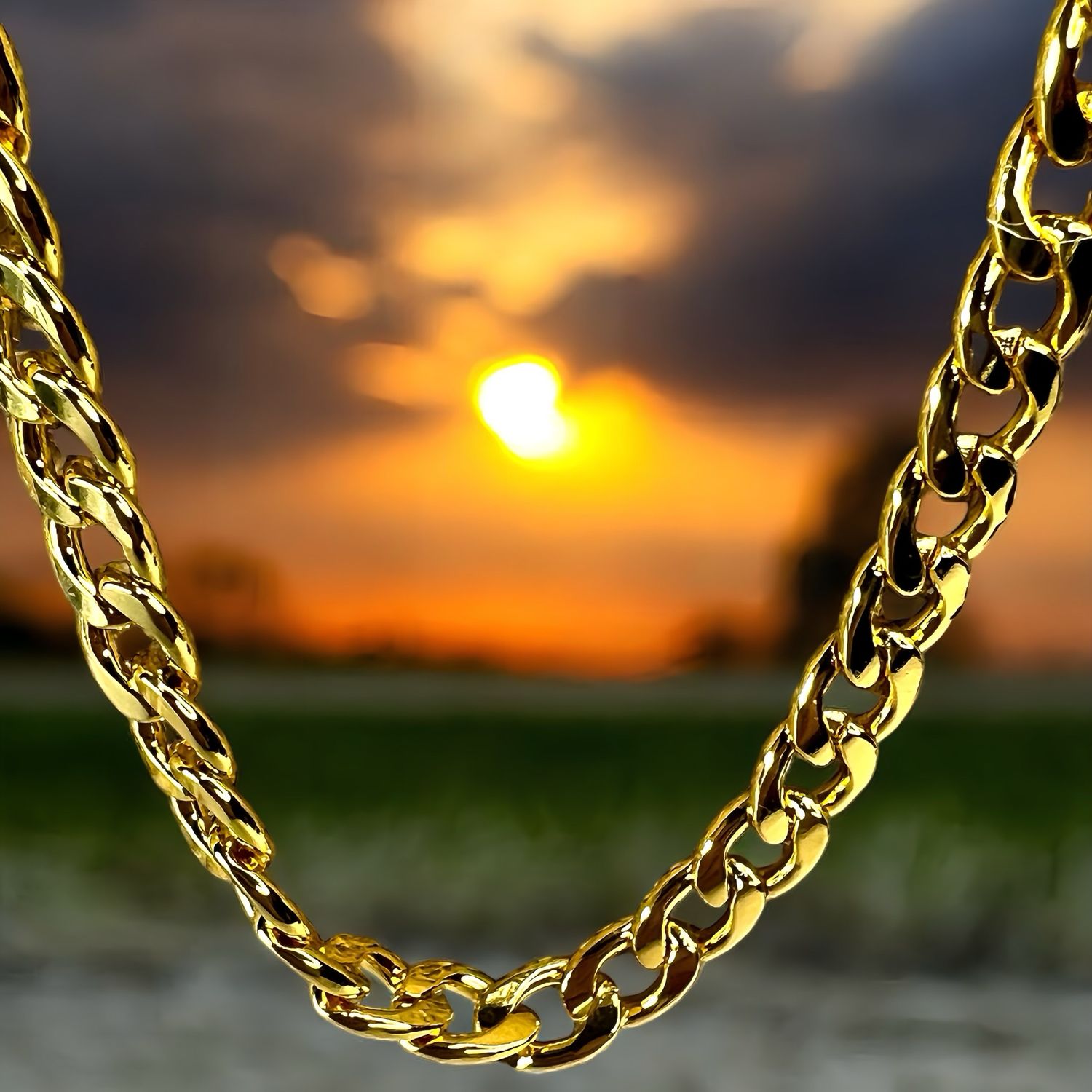 Necklace GoldTone Stainless Steel 29 Inches