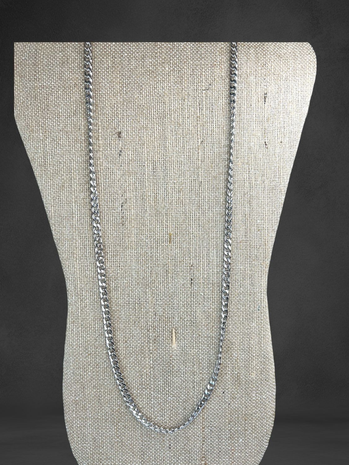 Small Cuban Link Necklace 28 Inches Stainless Steel