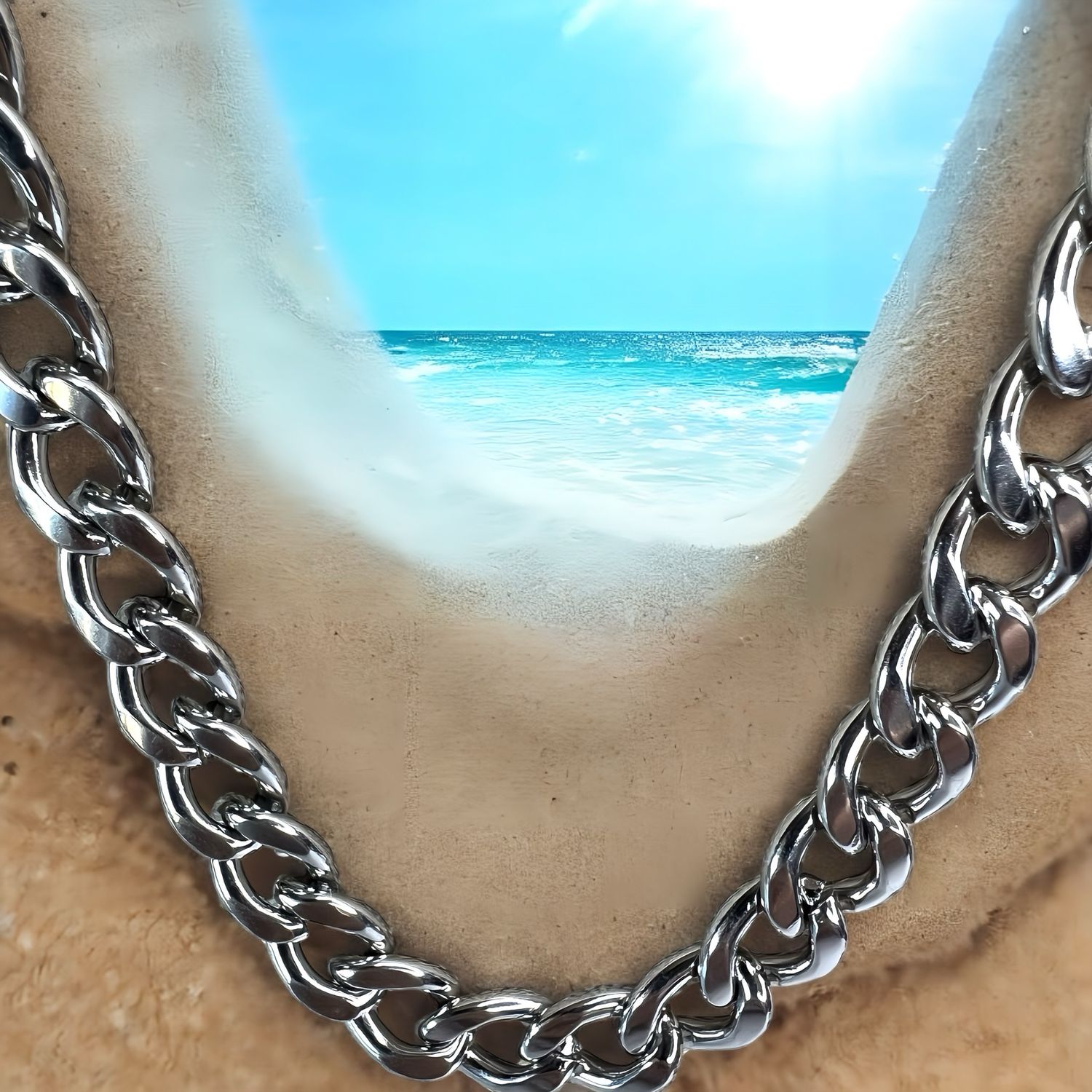 Medium Link Cuban Chain Stainless Steel 28“