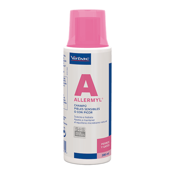 VIRBAC ALLERMYL CHAMPU PERROS Y GATOS PIELES SENSIBLES O CON PICOR 200 ml