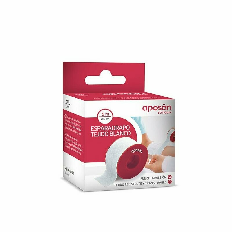 ESPARADRAPO TEJIDO BLANCO 5 m x 2,5 cm