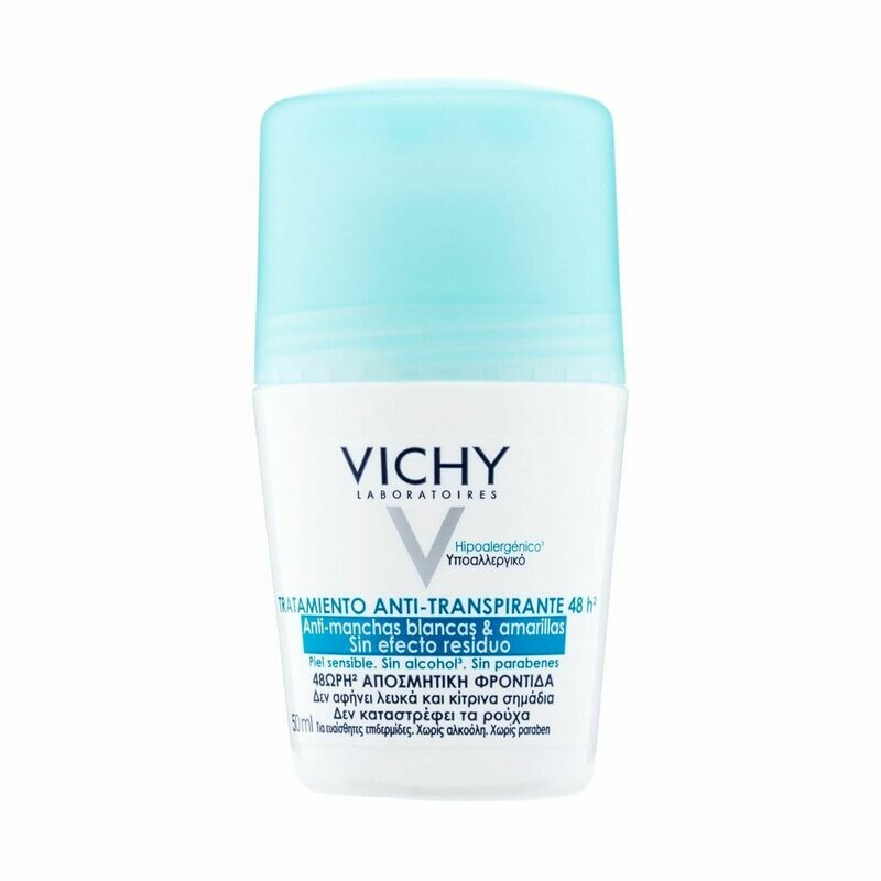 VICHY ANTI-TRASPIRANTE 48H ANTIMANCHAS AMARILLAS Y BLANCAS ANTI-EFECTO CARTON