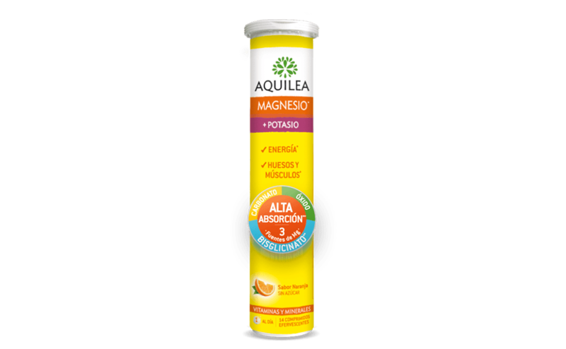 AQUILEA MAGNESIO + POTASIO EFERVESCENTE SABOR NARANJA