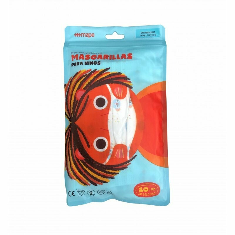 MASCARILLAS QUIRURGICAS INFANTILES PACK 10 UNIDADES