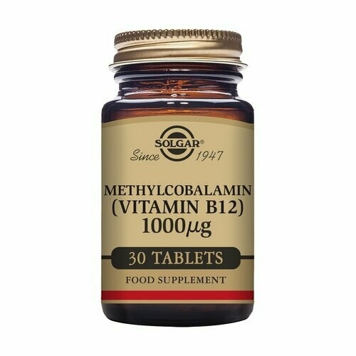 SOLGAR VITAMINA B12 1000 MICROGRAMOS 30 COMPRIMIDOS MASTICABLES-SUBLINGUALES