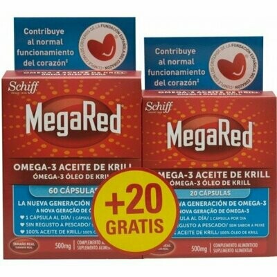 MEGARED OMEGA 3 ACEITE DE KRILL PACK AHORRO 60+20 CAPSULAS
