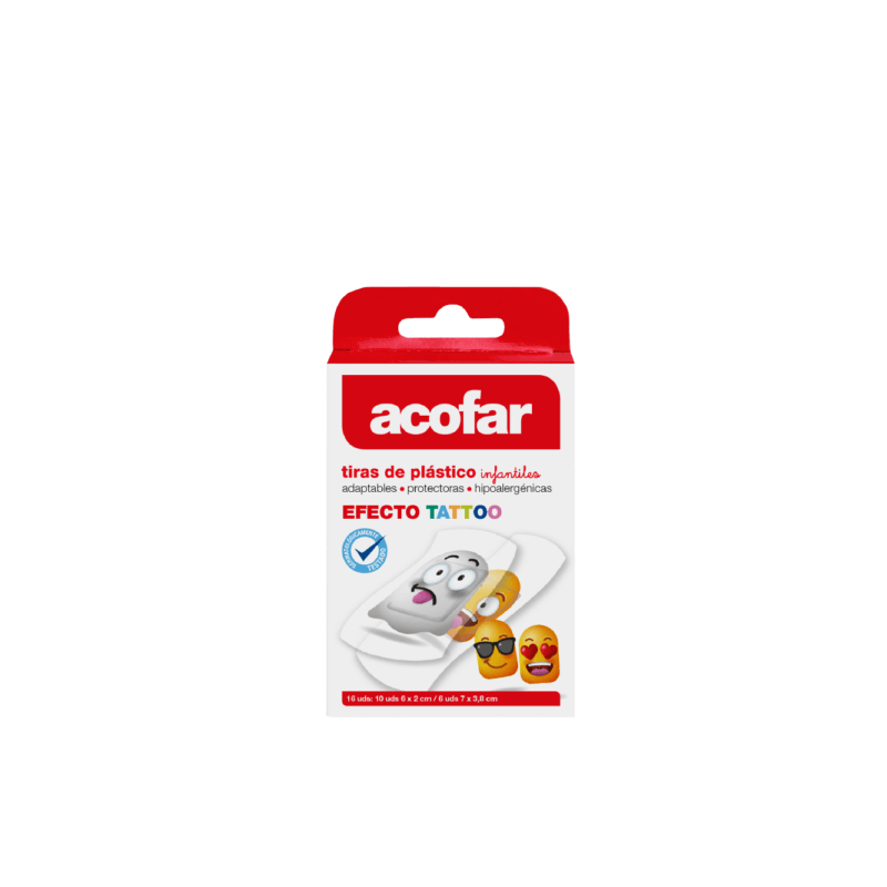 TIRITAS INFANTILES ACOFAR EFECTO TATTOO 16 UNIDADES