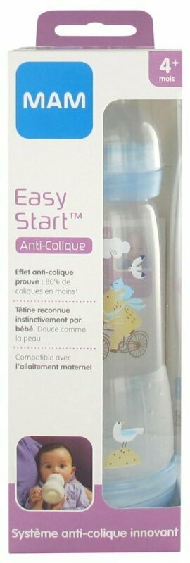 Biberon Bio Easy Start - Anti-colique - 4+ Mois - MAM - 320 ml