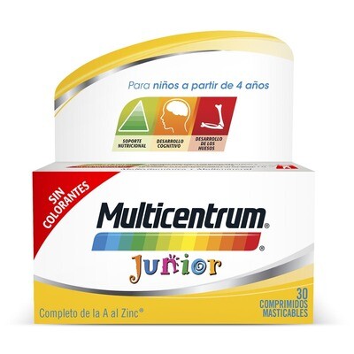 MULTICENTRUM JUNIOR 30 COMPRIMIDOS MASTICABLES