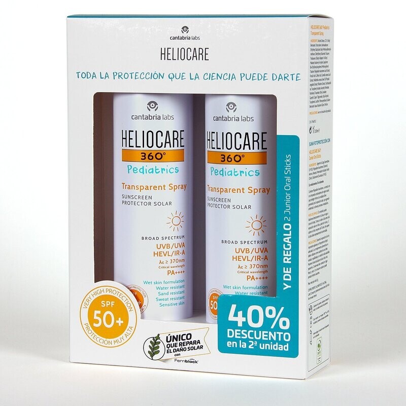 HELIOCARE 360 PEDIATRICS TRANSPARENT SPRAY PACK DUPLO AHORRO