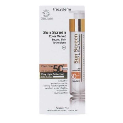 FREZYDERM SUN SCREEN VELVET 50+ SPF CON COLOR 50 ML FREZYDERM SUN SCREEN VELVET 50+ SPF CON COLOR 50 ML