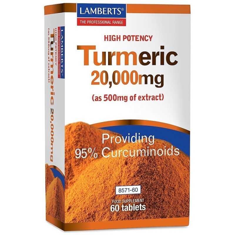 LAMBERTS TURMERIC 20.000 MG EXTRACTO DE CURCUMA 60 TABLETAS